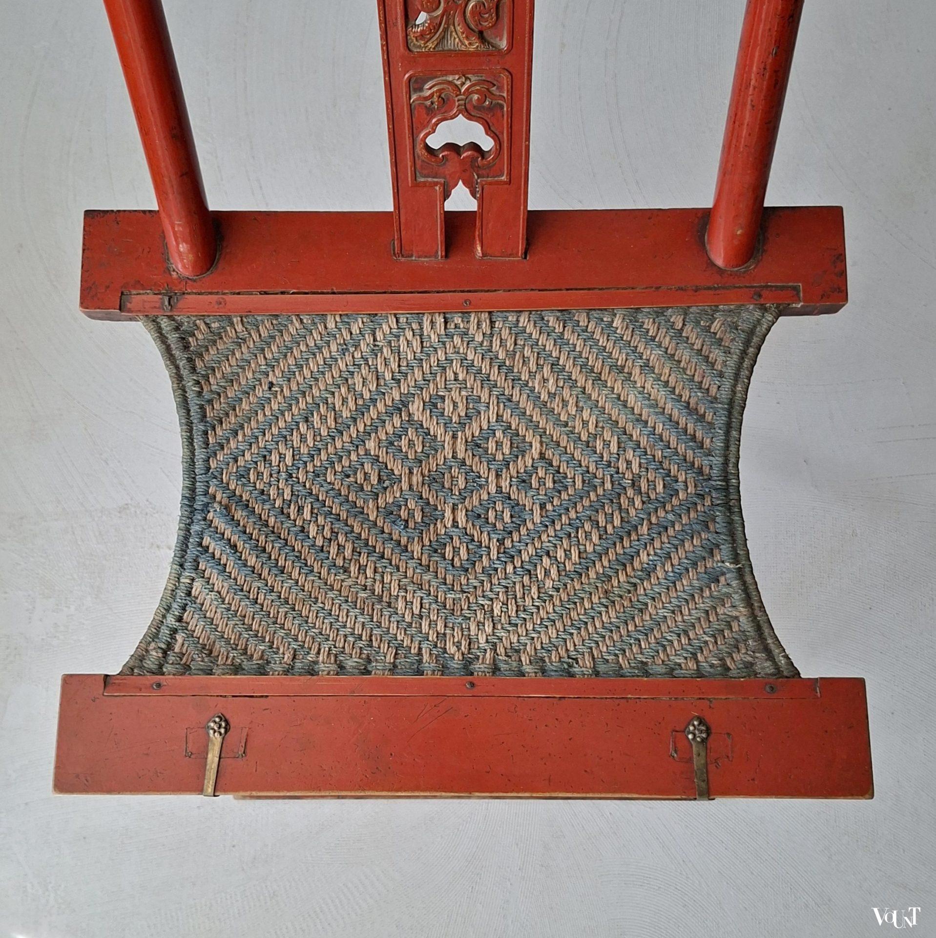 Rode Chinese reisstoel, begin 20e eeuw