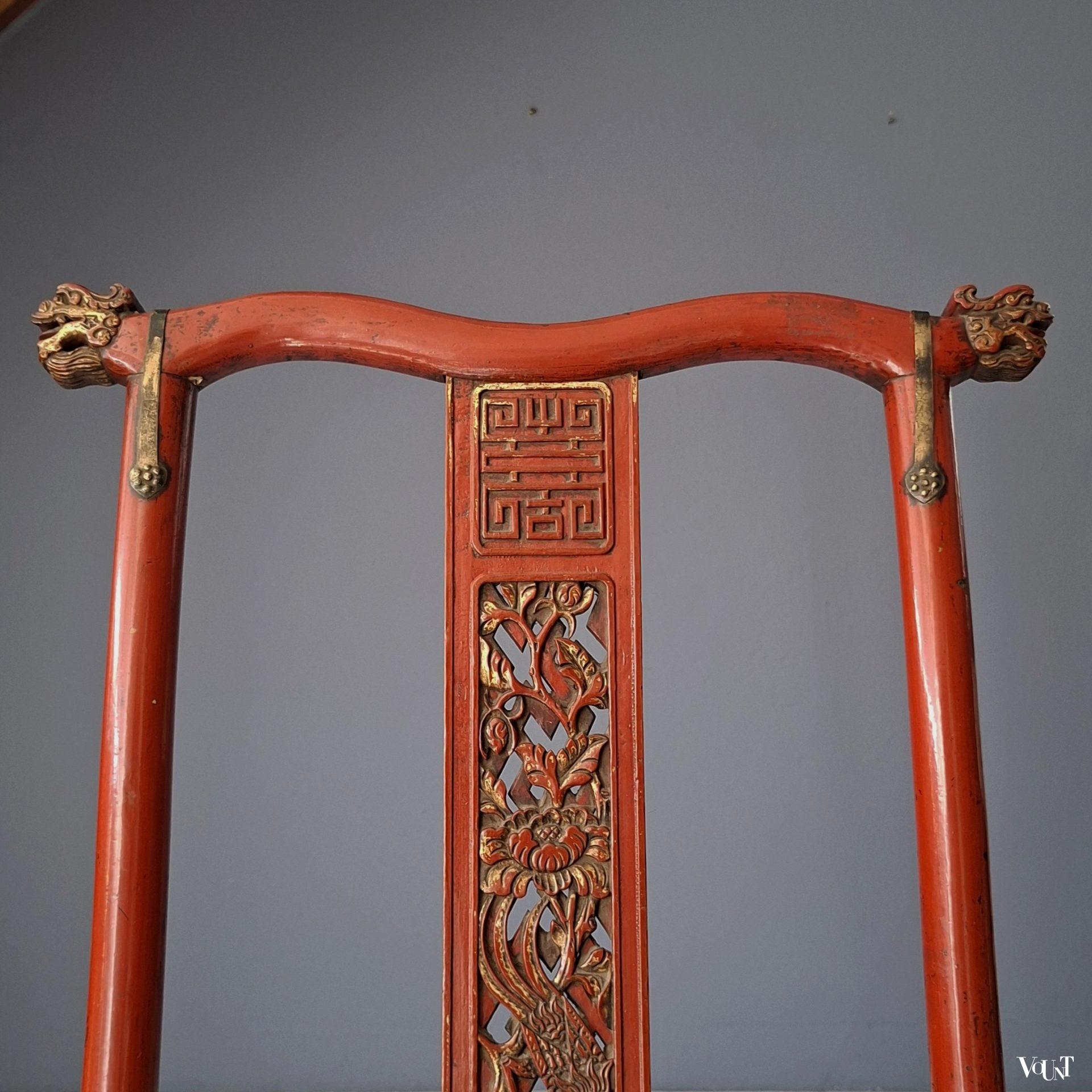 Rode Chinese reisstoel, begin 20e eeuw