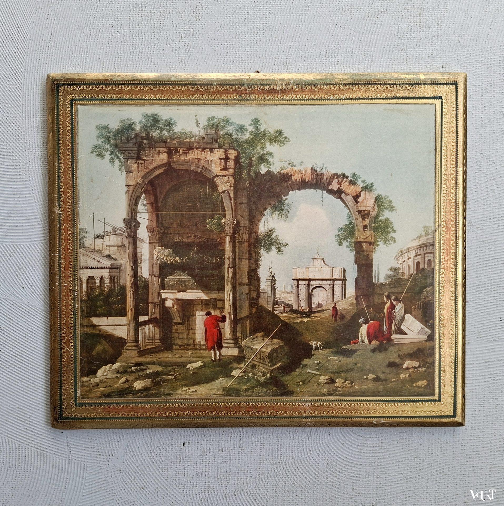 Afbeelding schilderij Canaletto op paneel, Fratelli Alinari, jaren '60/'70