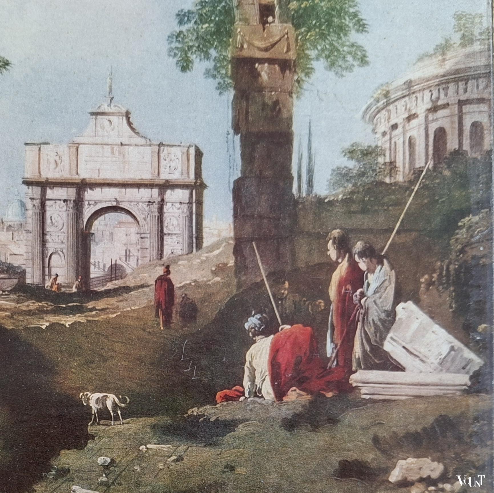 Afbeelding schilderij Canaletto op paneel, Fratelli Alinari, jaren '60/'70