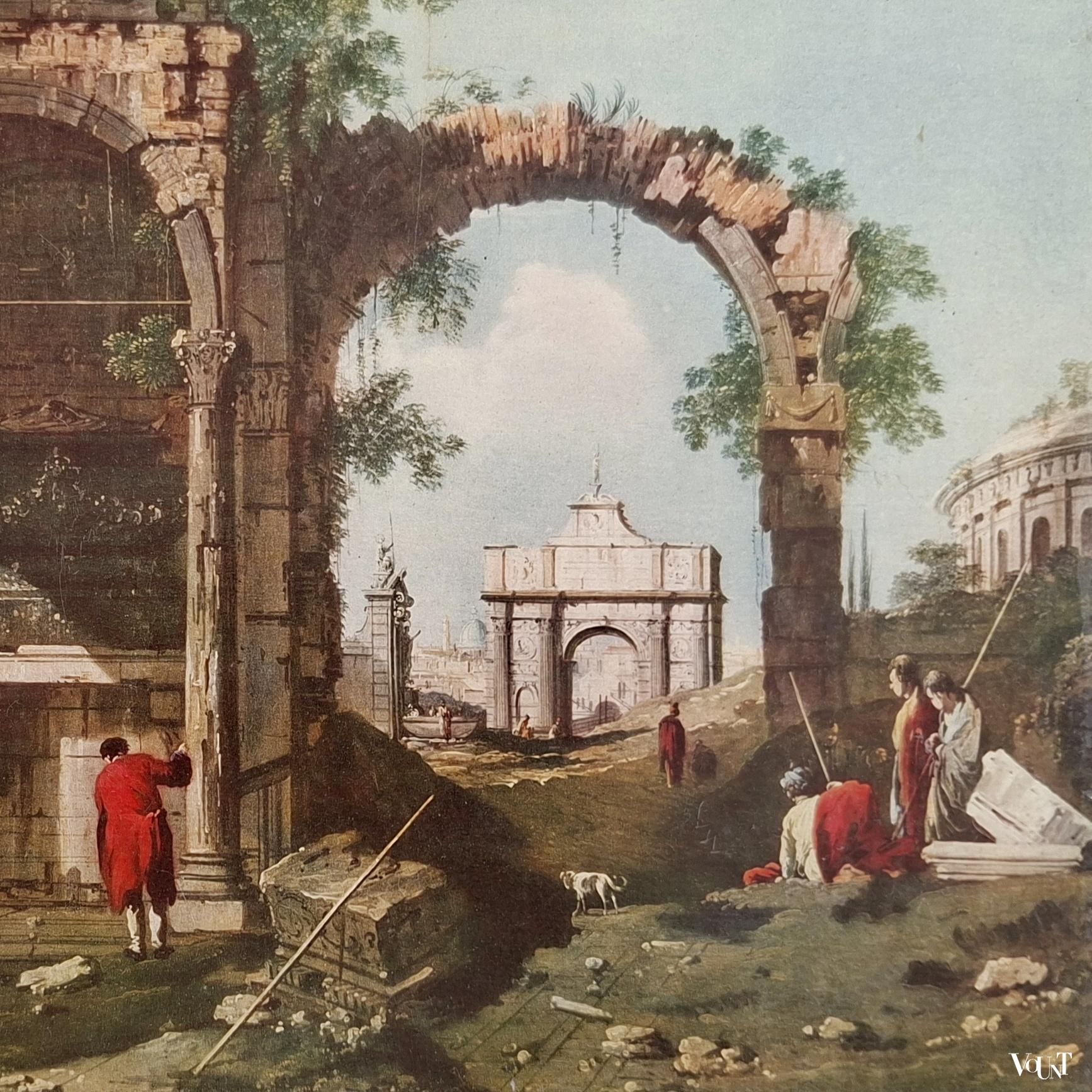 Afbeelding schilderij Canaletto op paneel, Fratelli Alinari, jaren '60/'70