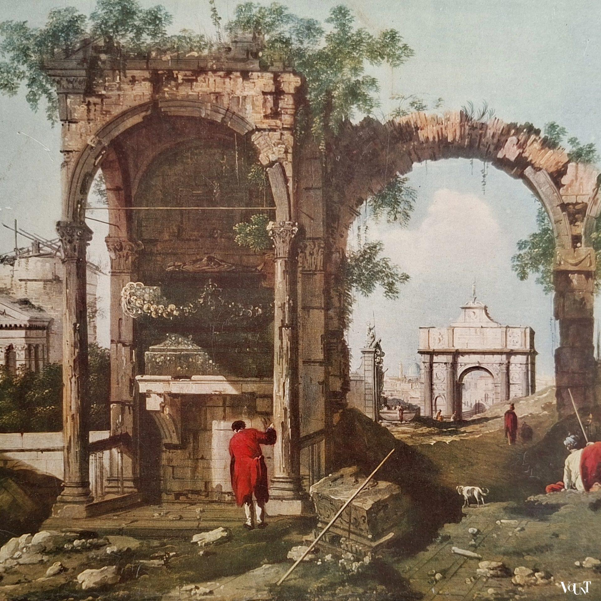 Afbeelding schilderij Canaletto op paneel, Fratelli Alinari, jaren '60/'70