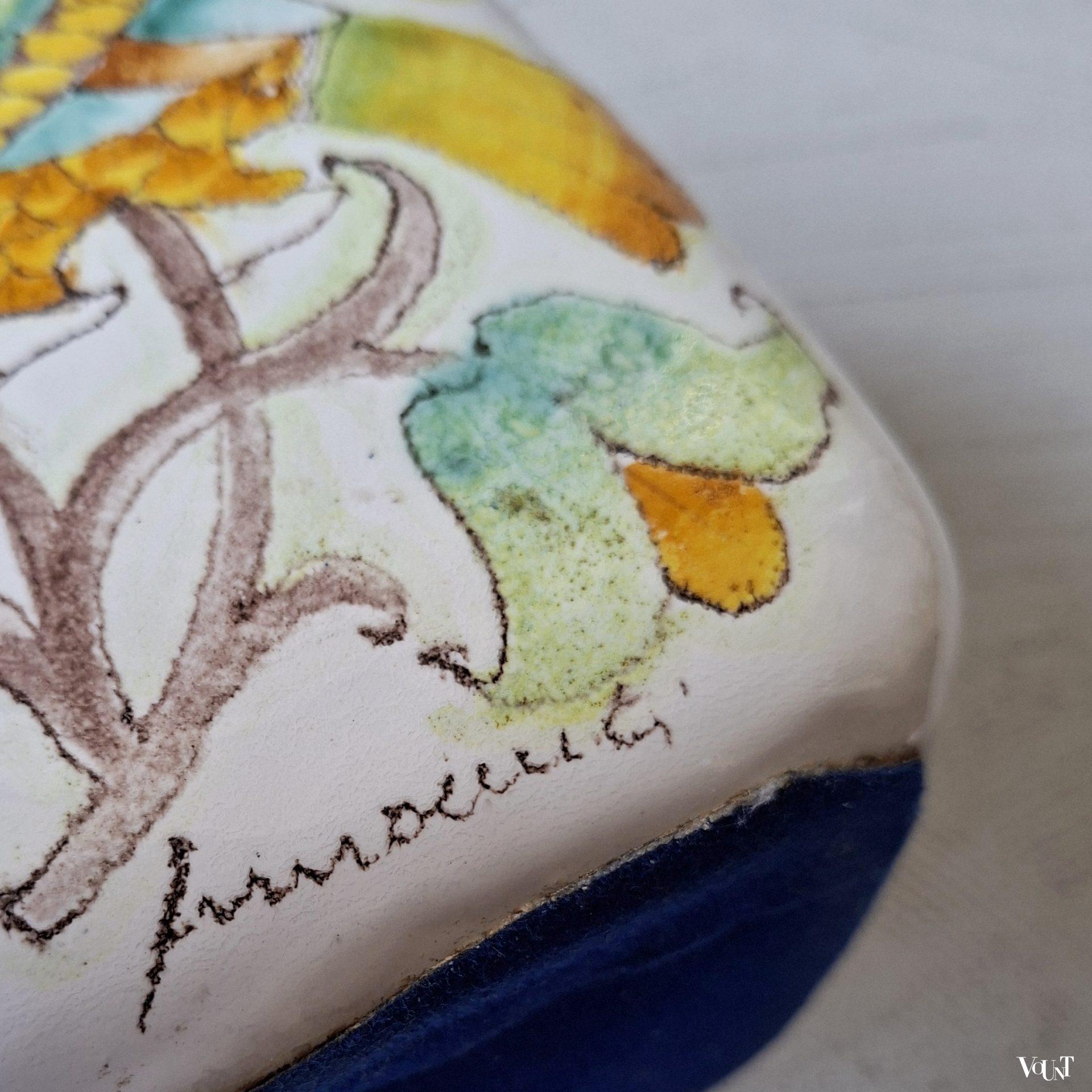Handbeschilderde vaas, Romano Innocenti, Italië, jaren '80